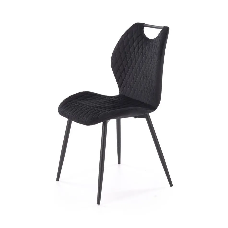 Krzesło tapicerowane K569 VELVET czarne pikowane I sklep meblowy MIRAT.