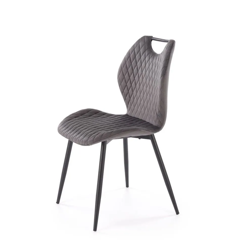 Krzesło tapicerowane K569 VELVET szare na metalowych nogach I sklep meblowy MIRAT.