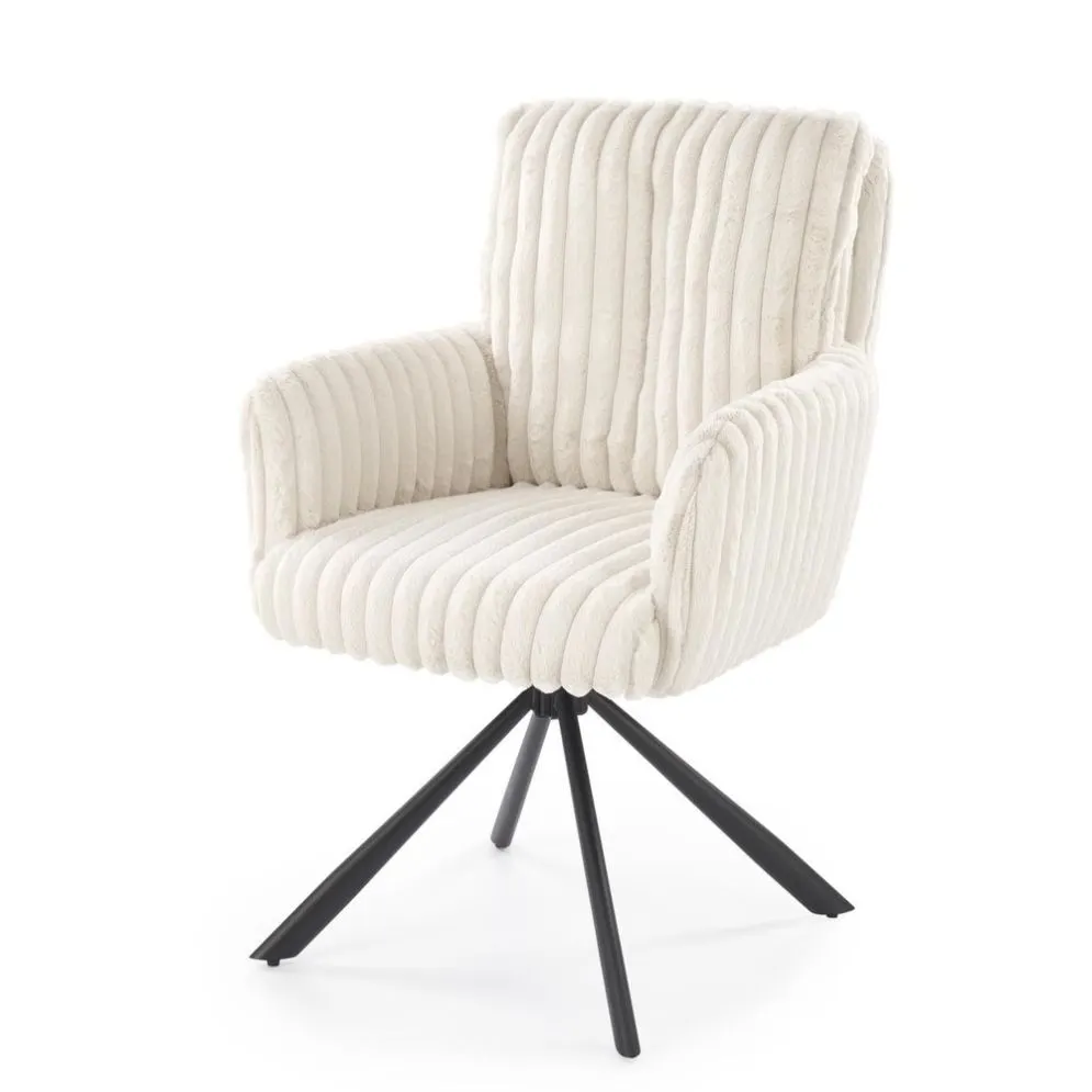 Krzesło tapicerowane K572 kremowe obracane z podłokietnikami I sklep meblowy MIRAT.