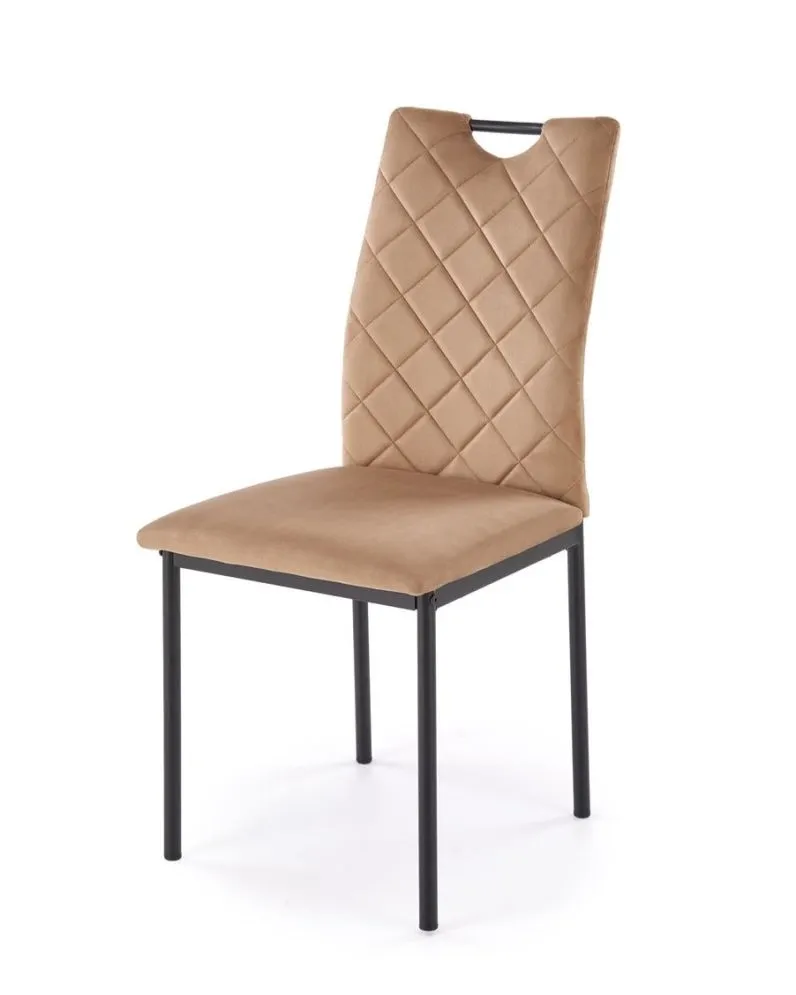 Krzesło tapicerowane K577 VELVET beżowe/czarne lekkie I sklep meblowy MIRAT. styl LOFT