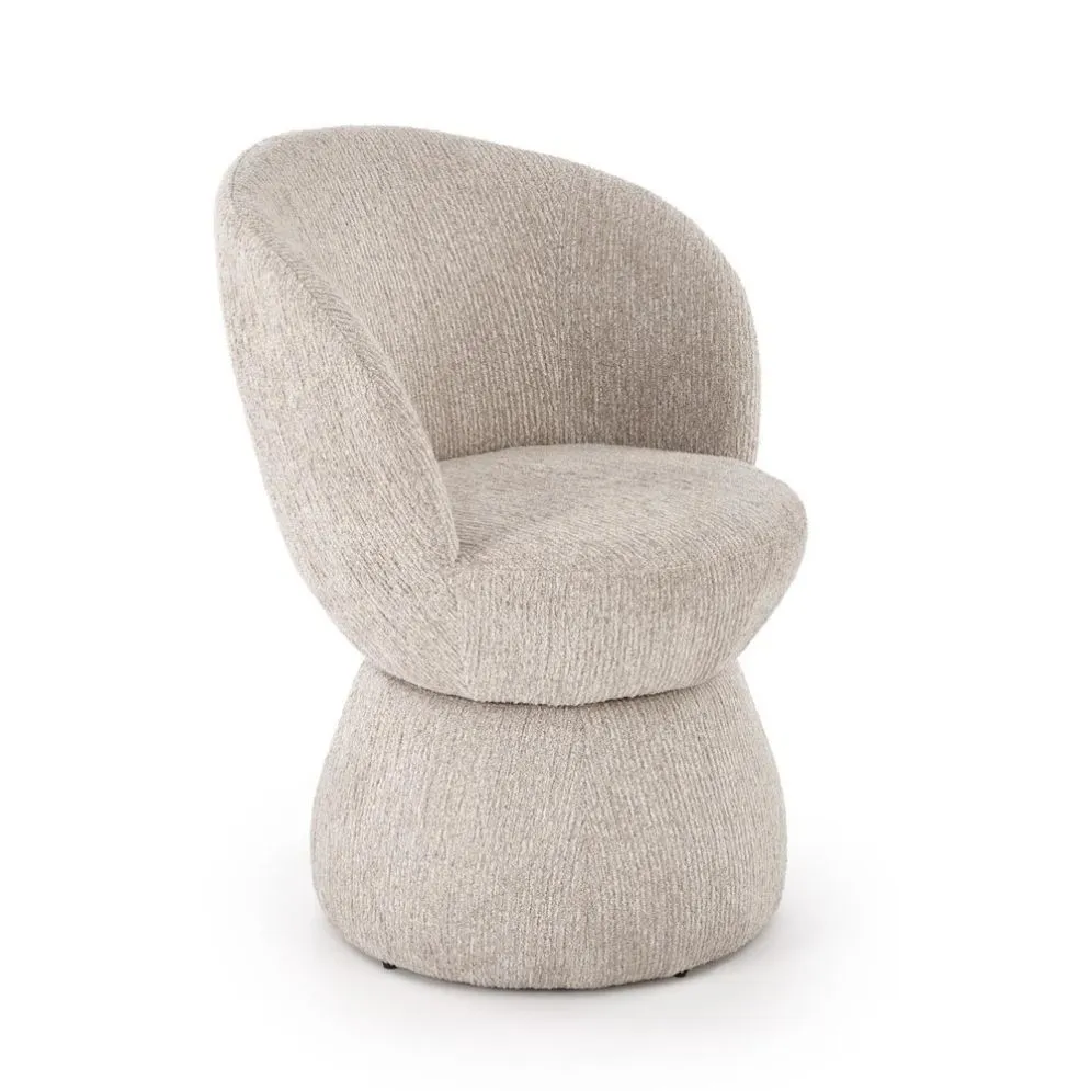 Krzesło tapicerowane K581 beżowe obracane z okrągłą podstawą I sklep meblowy MIRAT.