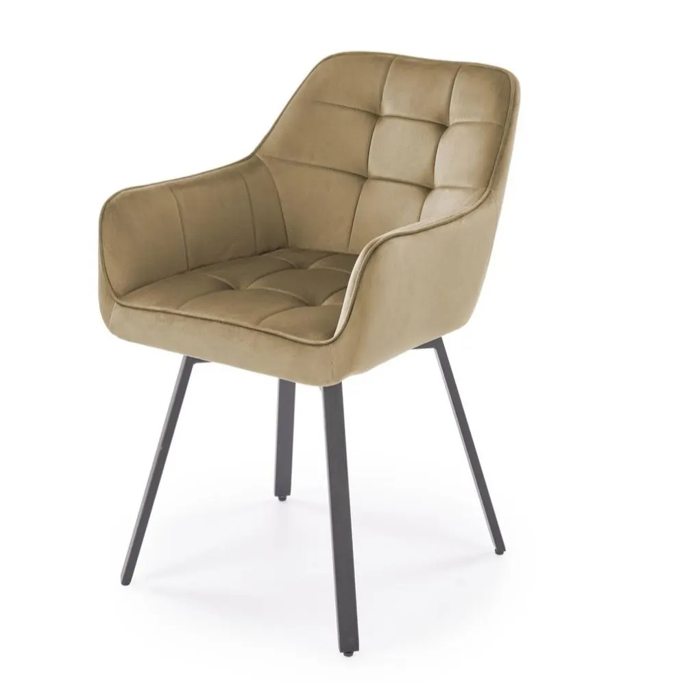 Krzesło tapicerowane K588 VELVET beżowe obracane welurowe I sklep meblowy MIRAT.