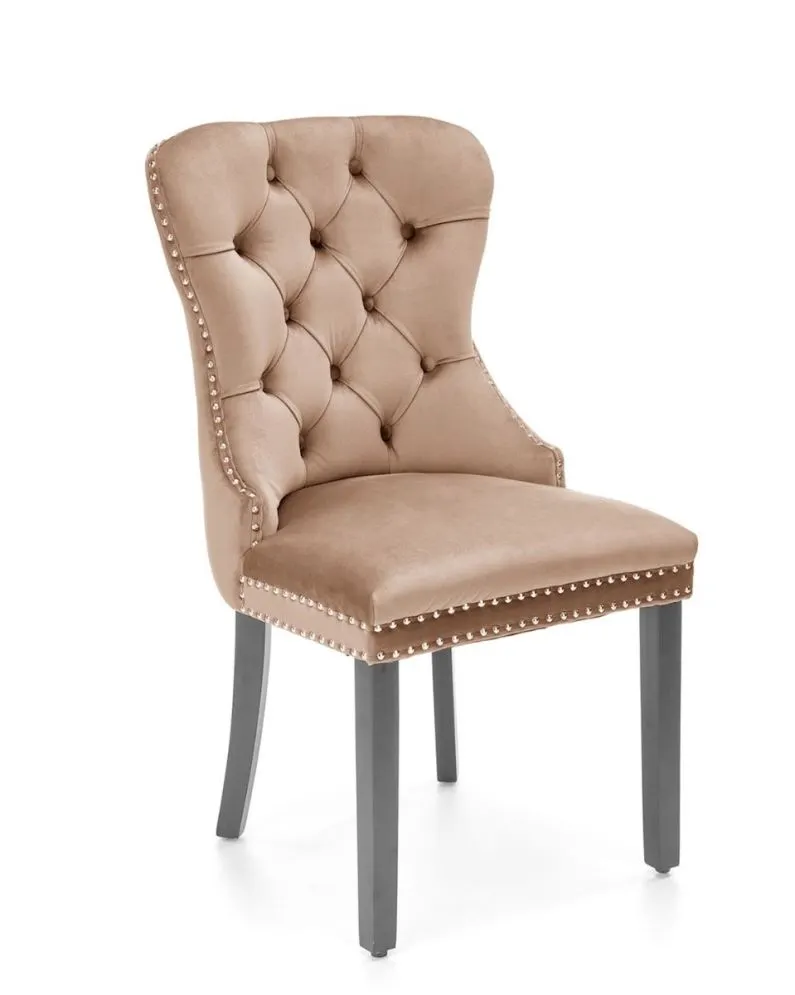 Krzesło tapicerowane MIYA VELVET beżowe w stylu klasycznym I sklep meblowy MIRAT. styl KLASYCZNY