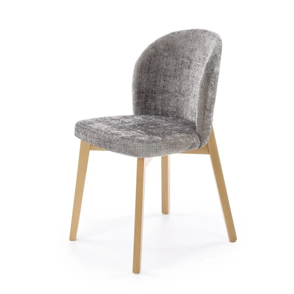 Krzesło tapicerowane BASSO szare/dąb naturalny do jadalni I sklep meblowy MIRAT. styl SKANDYNAWSKI