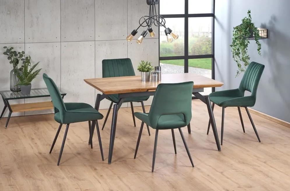 Krzesło tapicerowane K404 VELVET ciemno zielone do jadalni | MIRAT.