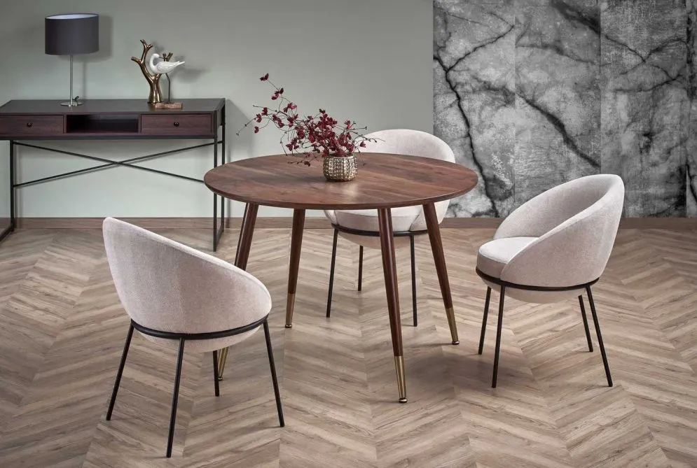 Krzesło tapicerowane K481 beżowe tapicerowane na metalowych nogach | MIRAT. styl LOFT