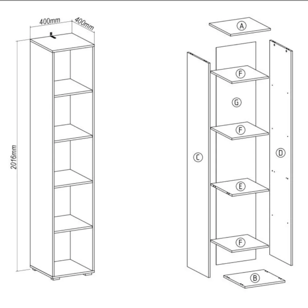 Regał LIMA SL-1 biały na książki I sklep meblowy MIRAT. styl SKANDYNAWSKI kolekcja LIMA