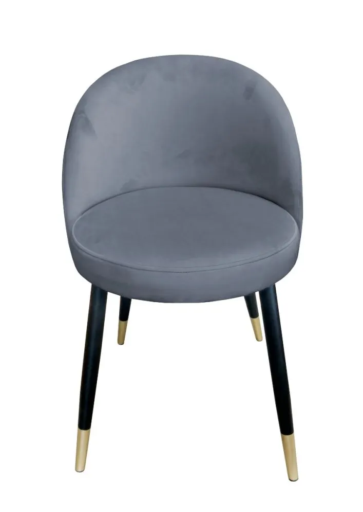 Krzesło TANEW BL VELVET GOLD ciemno szare w stylu glamour | MIRAT.