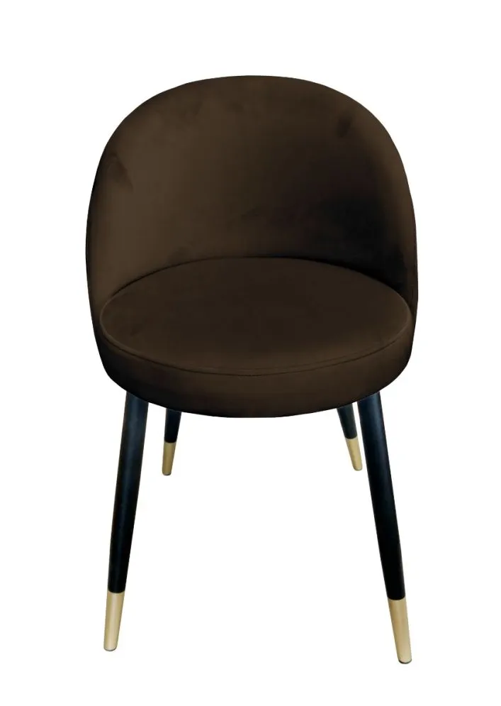 Krzesło TANEW VELVET GOLD brązowe na metalowych nogach | MIRAT.