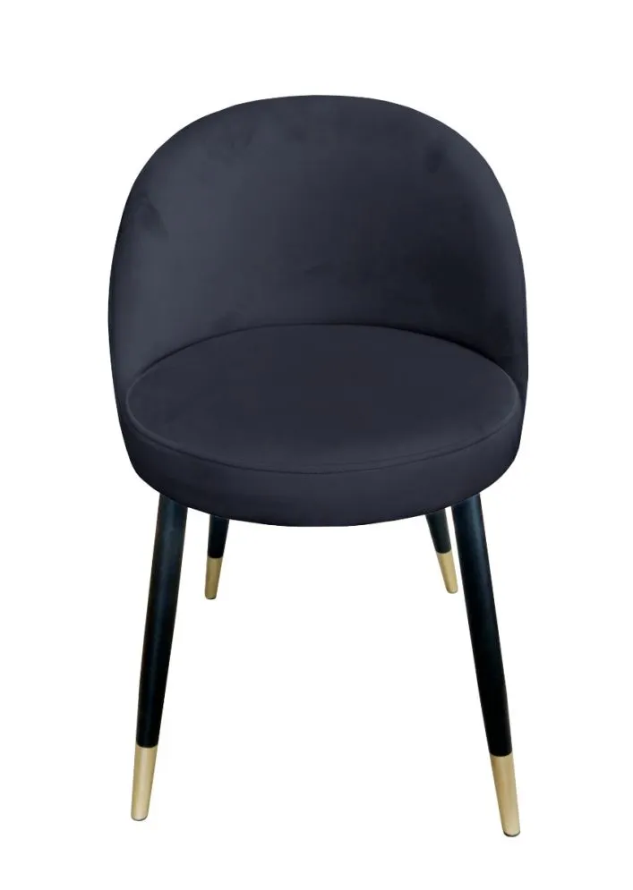 Krzesło TANEW VELVET GOLD czarne w stylu glamour na metalowych nogach | MIRAT. styl GLAMOUR