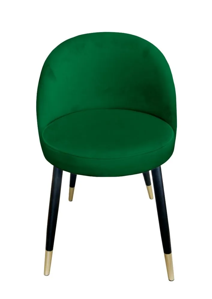 Krzesło TANEW VELVET GOLD zielone z czterema nogami | MIRAT. styl GLAMOUR