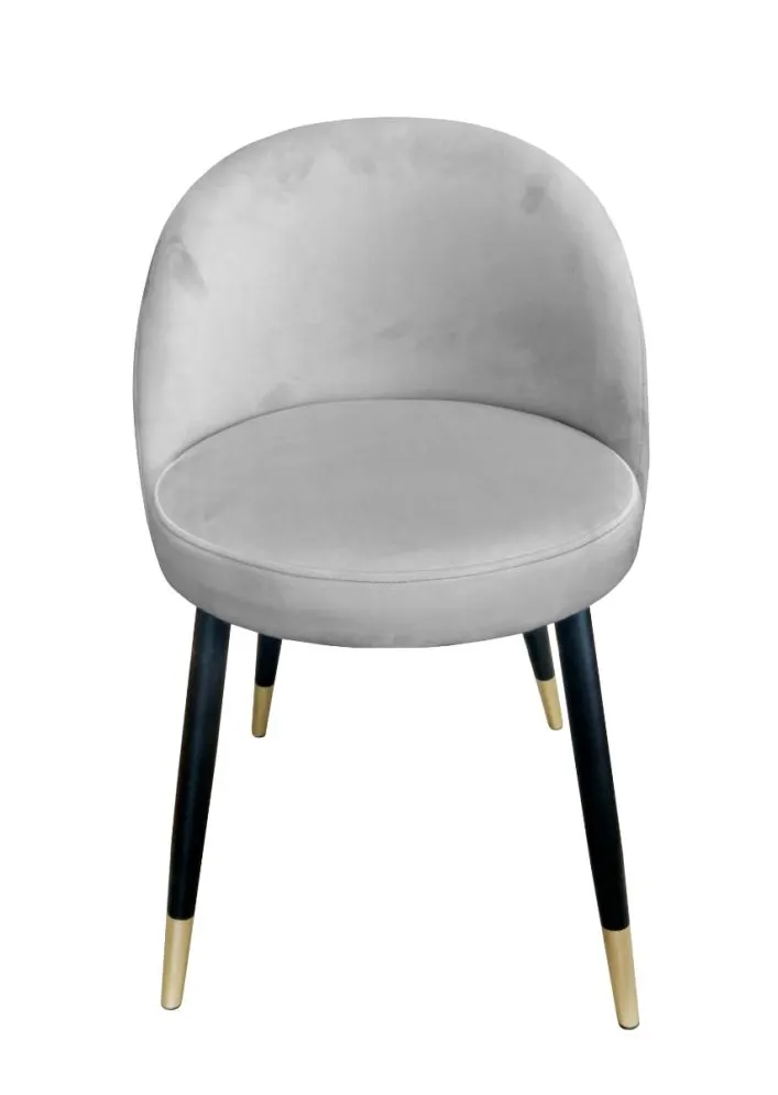 Krzesło TANEW VELVET GOLD jasno szare nowoczesne | MIRAT. styl GLAMOUR