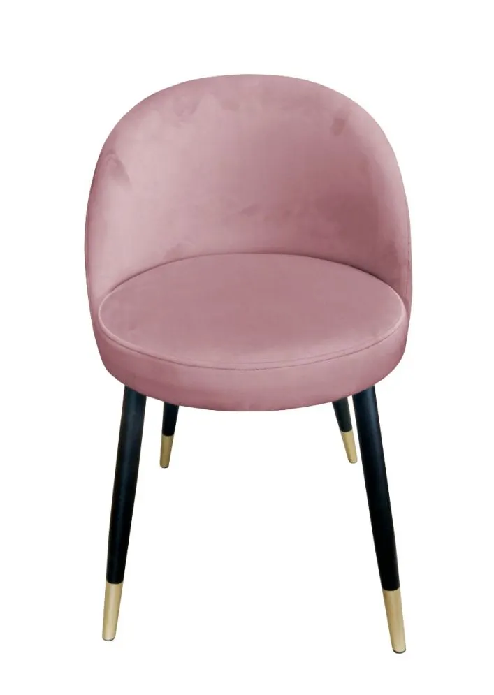 Krzesło TANEW VELVET GOLD różowe tapicerowane | MIRAT. styl GLAMOUR