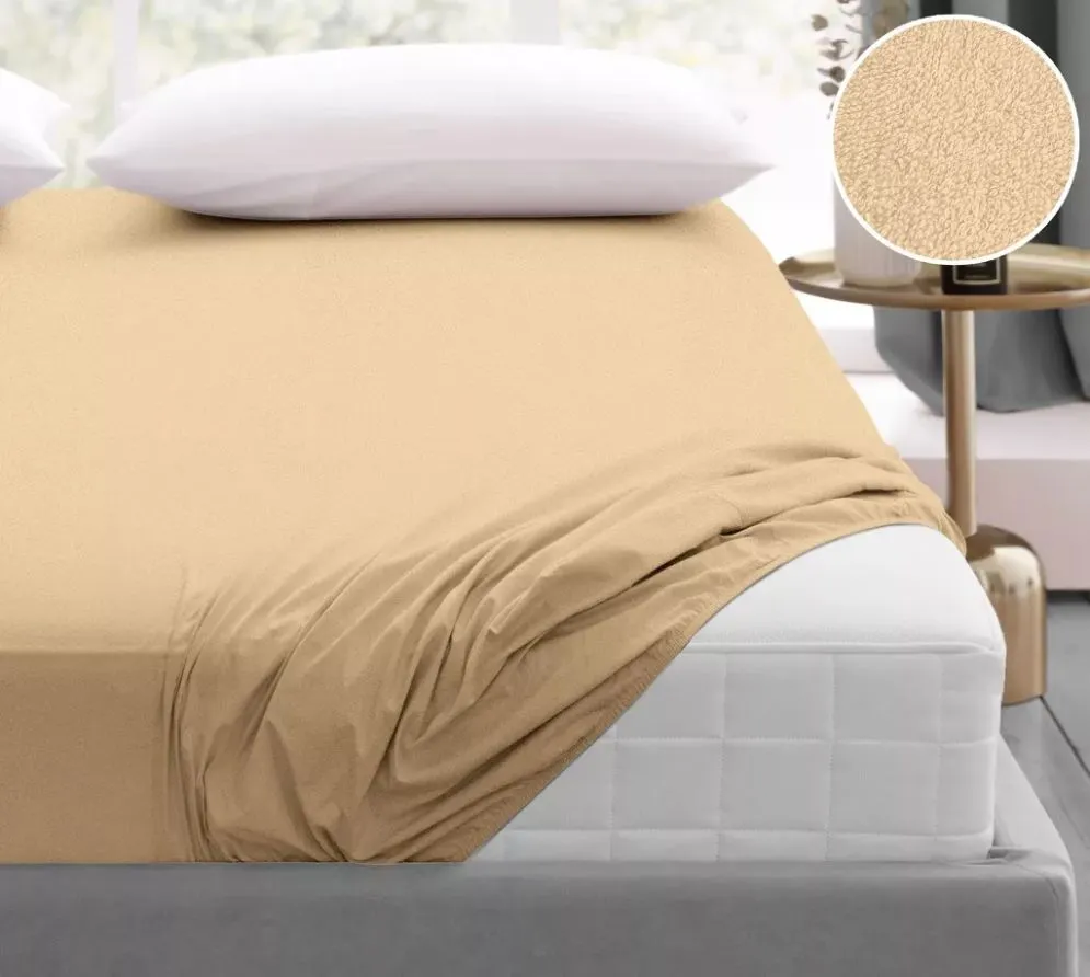 Prześcieradło frotte z gumką Bielbaw 140x200 kremowy Oeko Tex | MIRAT.