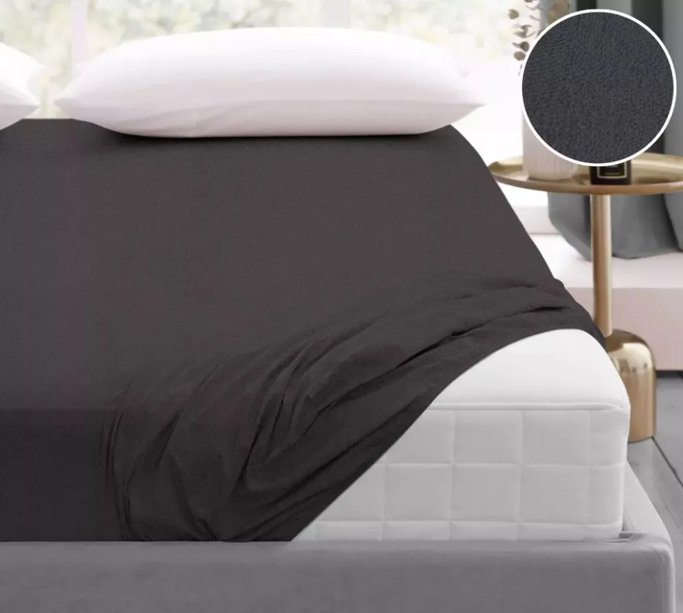 Prześcieradło frotte z gumką Bielbaw 140x200 ciemnopopielate premium| MIRAT.