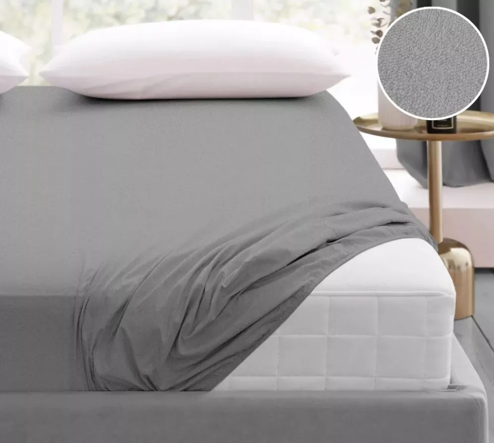 Prześcieradło frotte Bielbaw 180x200 stalowe z gumką trwałe | MIRAT.