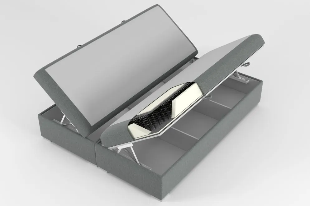 Łóżko kontynentalne MASALI 140 zielone velvet z pojemnikiem do sypialni | MIRAT. w stylu GLAMOUR kolekcja