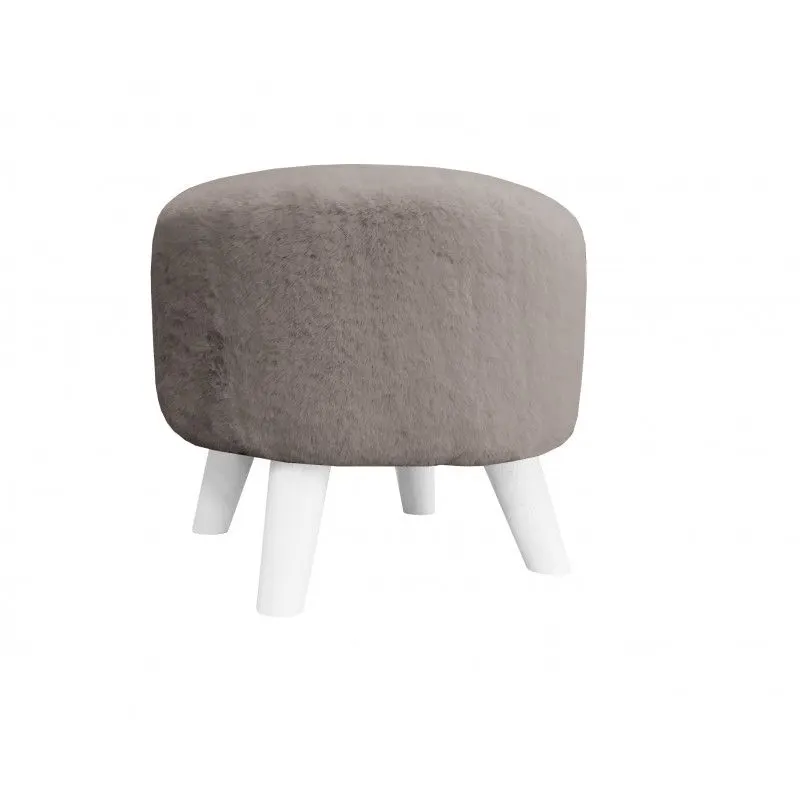 Pufa POLA BUNNY 05 ciemnoszara/biała okrągła I sklep meblowy MIRAT. styl SKANDYNAWSKI