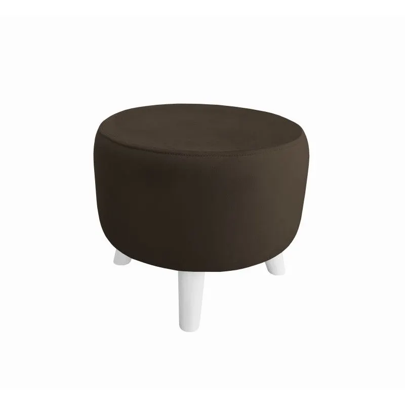 Pufa POLA MG05 brązowa/biała niska I sklep meblowy MIRAT. styl SKANDYNAWSKI