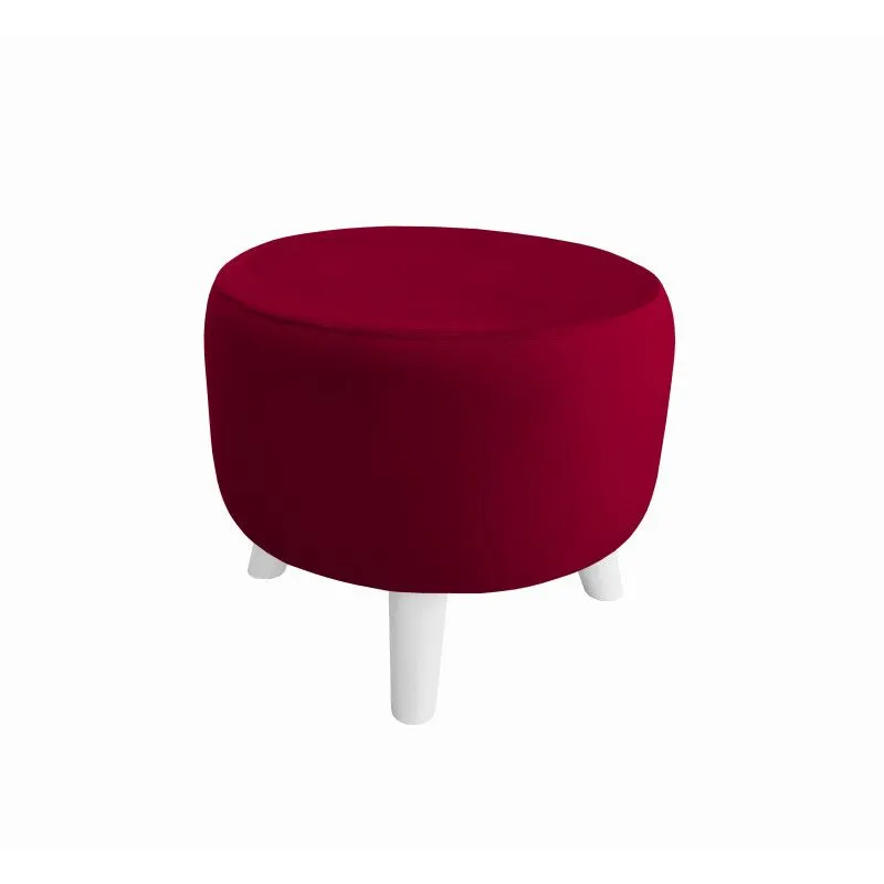 Pufa POLA MG31 bordowa/biała okrągła I sklep meblowy MIRAT. styl SKANDYNAWSKI