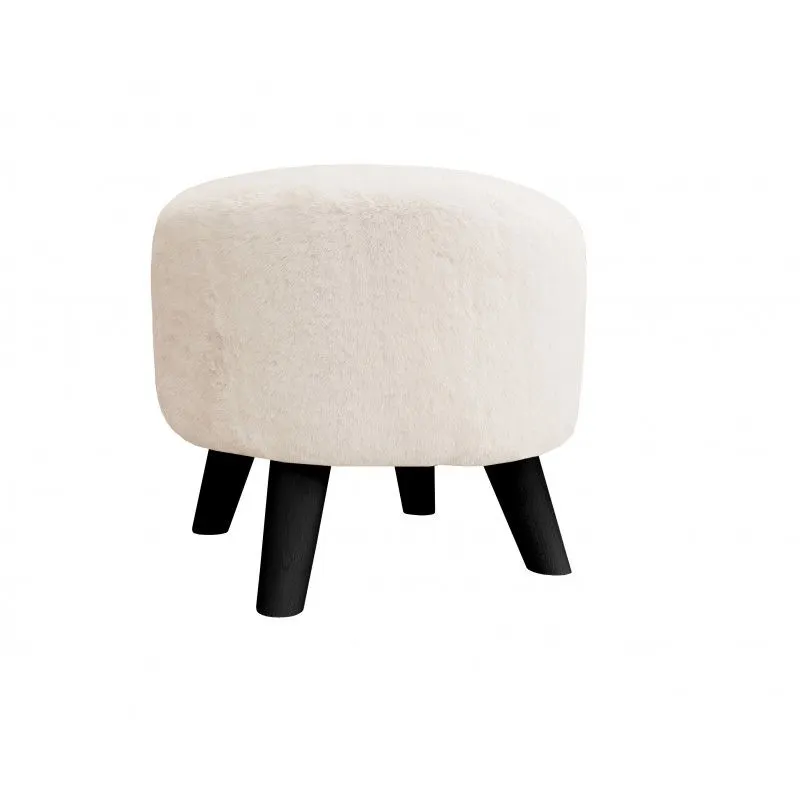 Pufa POLA BUNNY 02 czarna noga/kremowa na nóżkach I sklep meblowy MIRAT. styl SKANDYNAWSKI