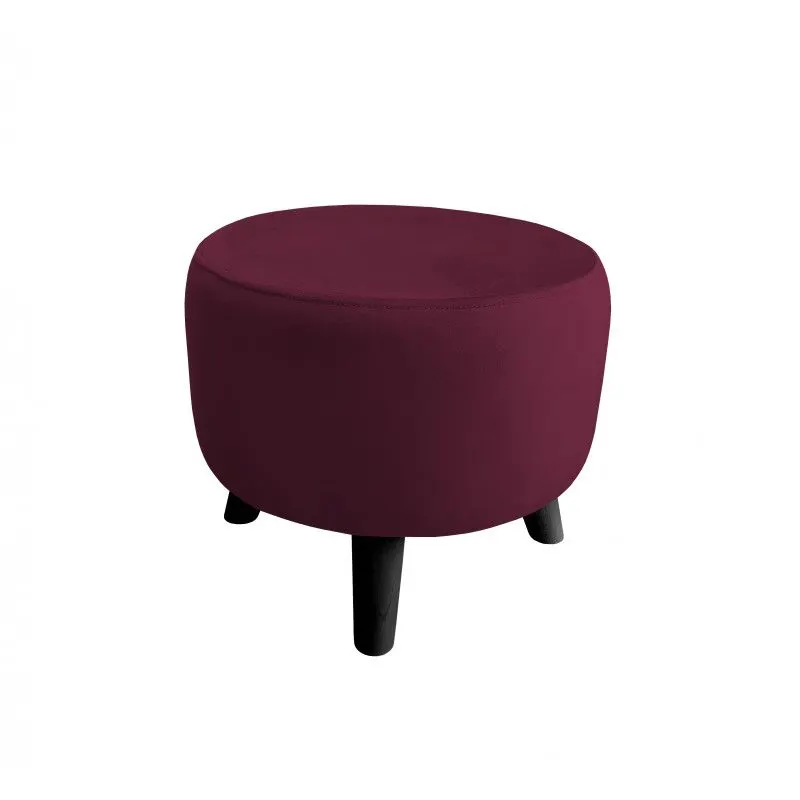 Pufa POLA MG02 śliwkowa/czarna okrągła I sklep meblowy MIRAT. styl LOFT