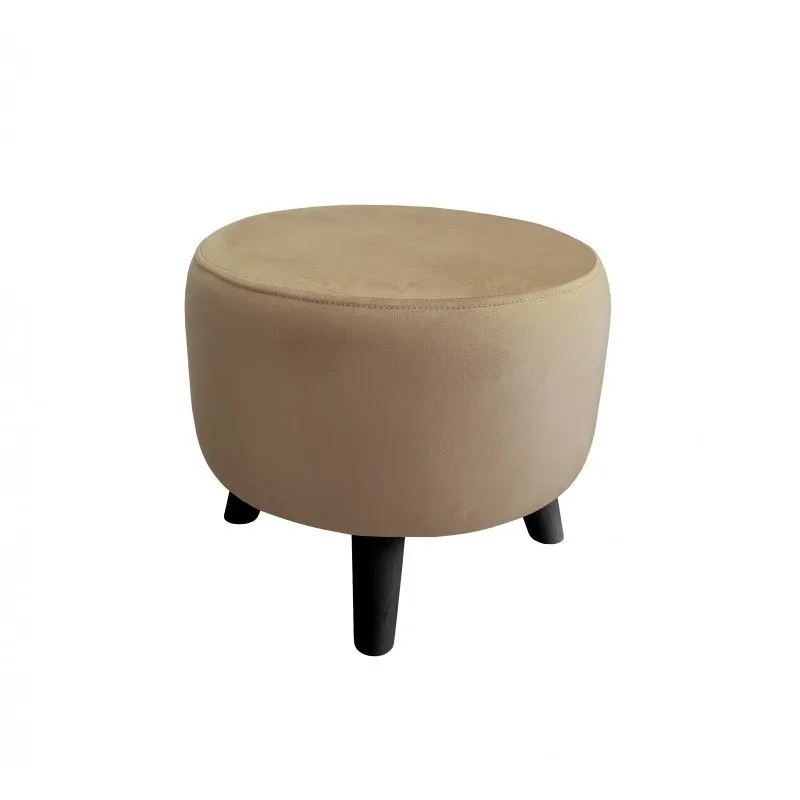 Pufa POLA MG06 cappuccino/czarna okrągła I sklep meblowy MIRAT. styl LOFT