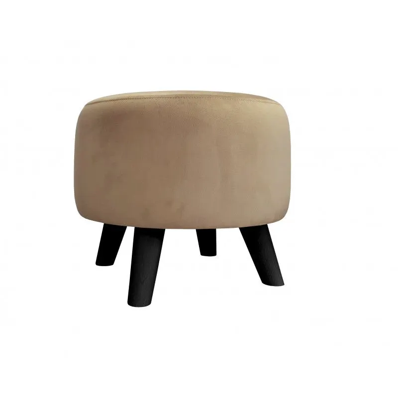 Pufa POLA MG06 cappuccino/czarna okrągła I sklep meblowy MIRAT. styl LOFT