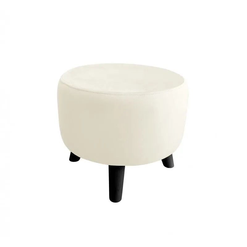 Pufa POLA MG50 kremowa/czarna okrągła I sklep meblowy MIRAT. styl LOFT