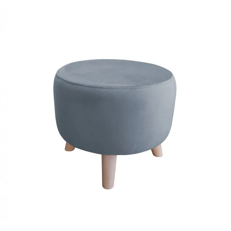 Pufa POLA BL06 szary błękit/buk niska I sklep meblowy MIRAT. styl SKANDYNAWSKI