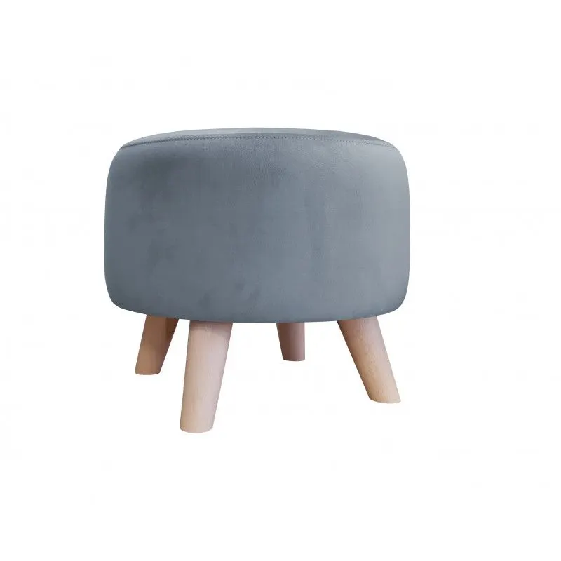 Pufa POLA BL06 szary błękit/buk niska I sklep meblowy MIRAT. styl SKANDYNAWSKI