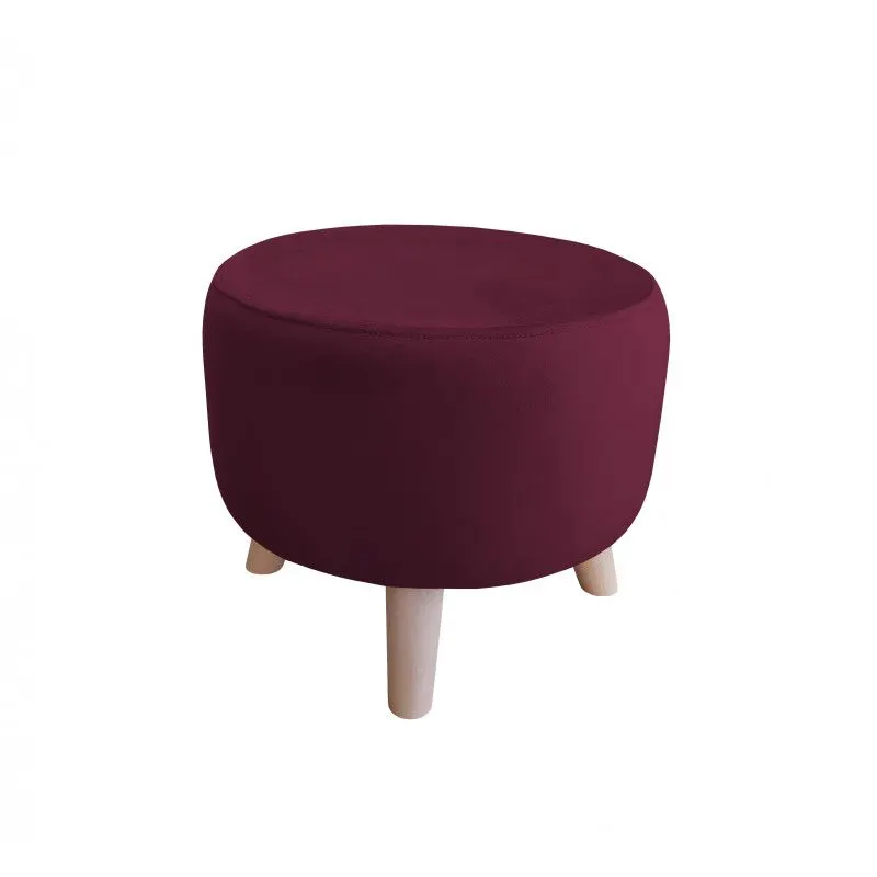 Pufa POLA MG02 śliwkowa/buk niska I sklep meblowy MIRAT. styl SKANDYNAWSKI