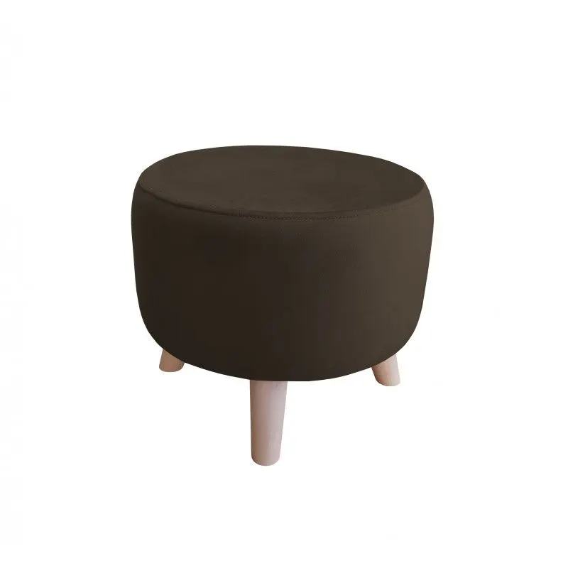 Pufa POLA MG05 brązowa/buk okrągła I sklep meblowy MIRAT. styl SKANDYNAWSKI