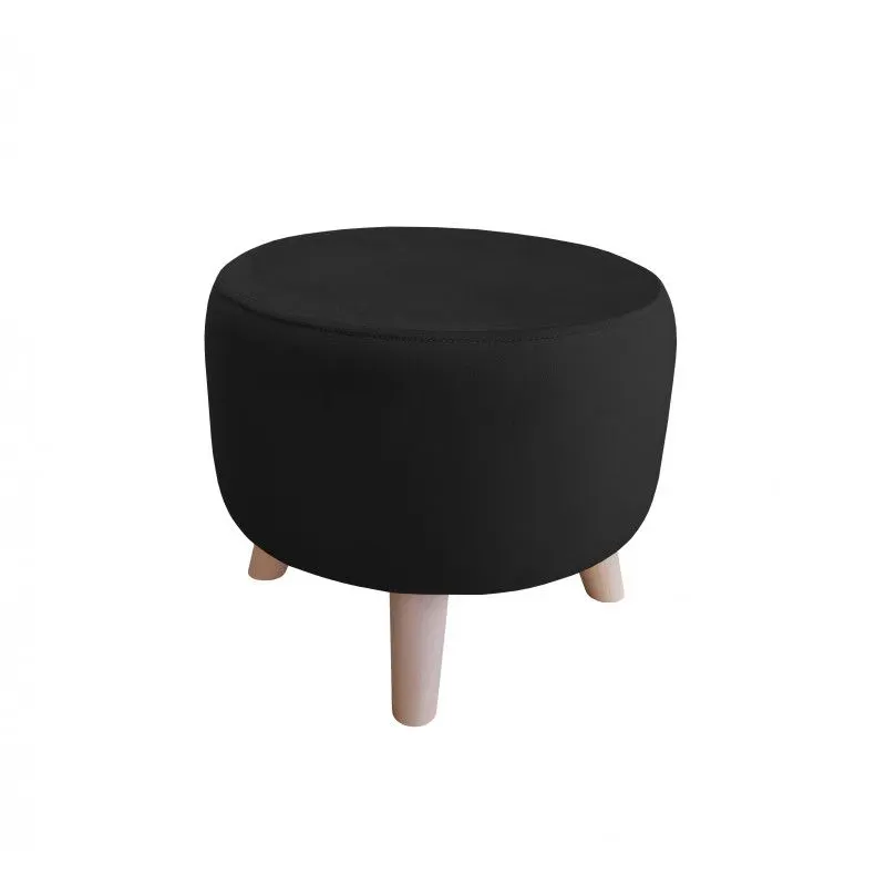 Pufa POLA MG19 czarna/buk okrągła I sklep meblowy MIRAT. styl SKANDYNAWSKI