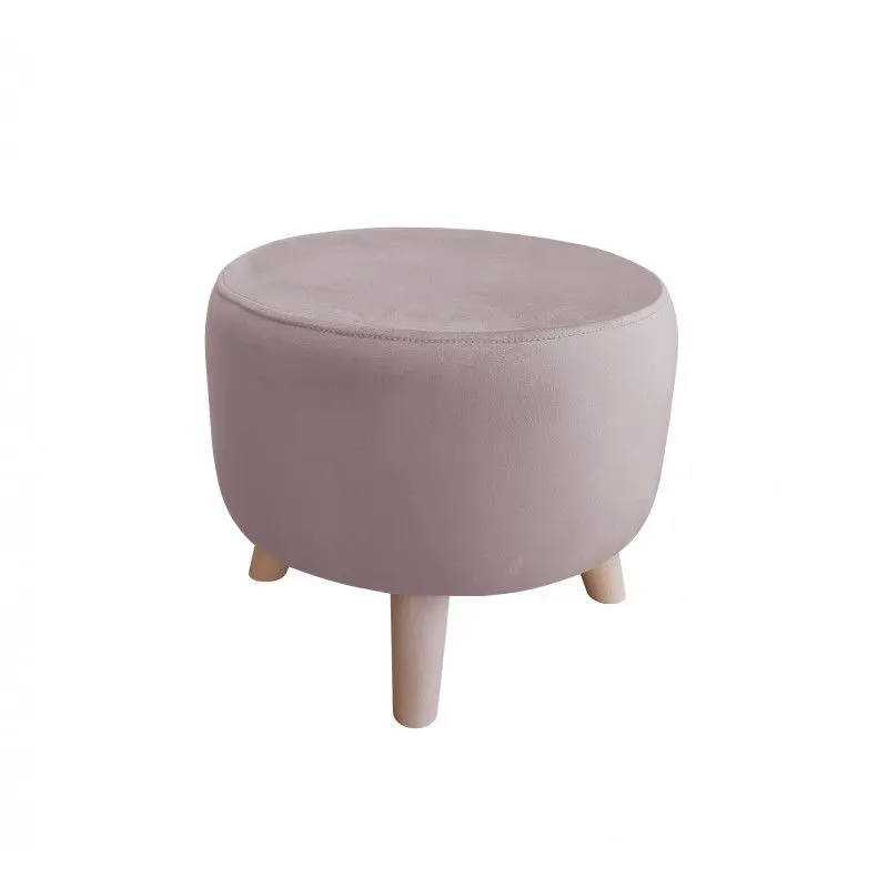 Pufa POLA MG55 pudrowy róż/buk niska I sklep meblowy MIRAT. styl SKANDYNAWSKI