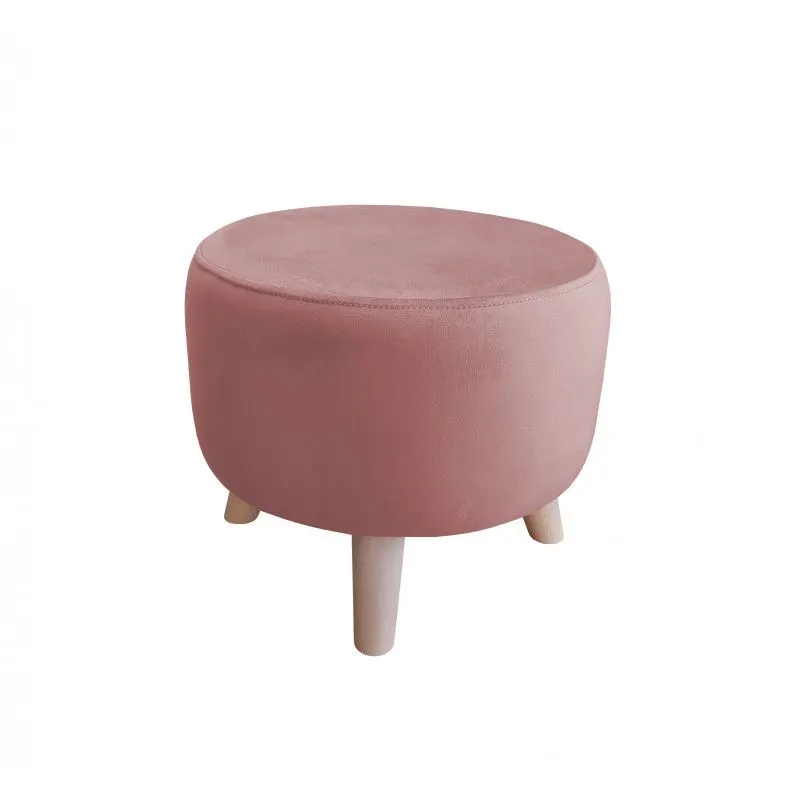 Pufa POLA MG58 różowa/buk niska I sklep meblowy MIRAT. styl SKANDYNAWSKI