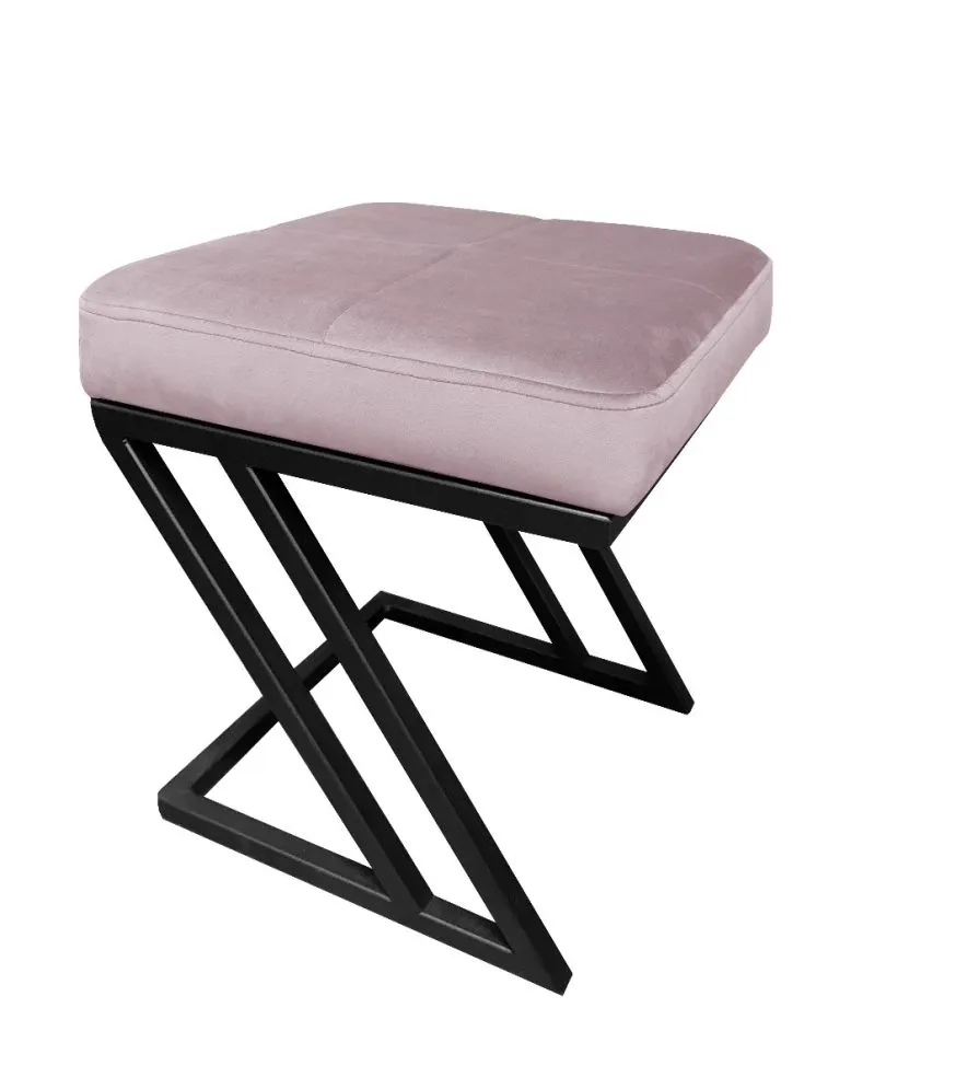 Pufa ZAZU MG VELVET jasnoróżowa do salonu | MIRAT. w stylu LOFT kolekcja