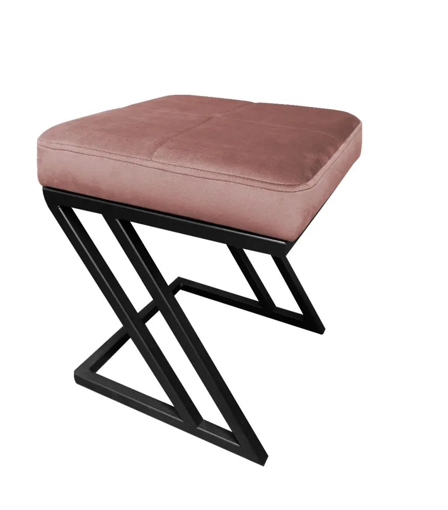 Pufa ZAZU MG VELVET różowa pikowana do salonu | MIRAT. w stylu LOFT kolekcja