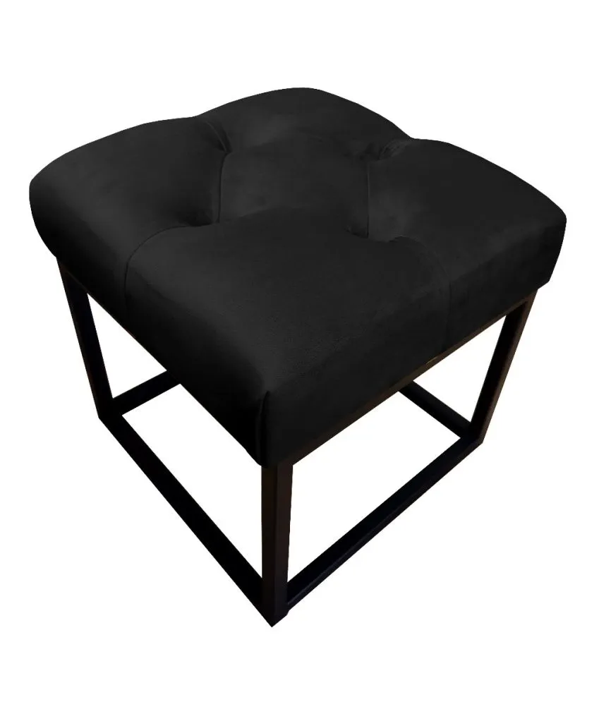 Pufa CHARLIE MG VELVET czarna designerska na metalowych nogach | MIRAT. w stylu GLAMOUR, LOFT kolekcja