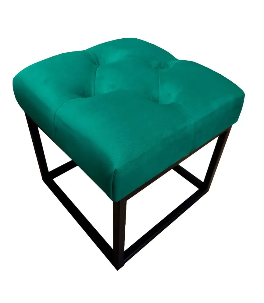 Pufa CHARLIE MG VELVET morska na metalowych nogach | MIRAT. w stylu GLAMOUR, LOFT kolekcja