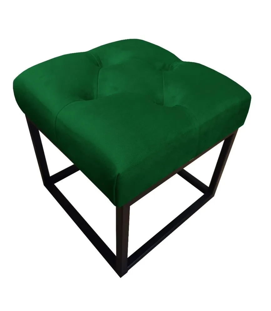 Pufa CHARLIE MG VELVET zielona na czarnym stelażu | MIRAT. w stylu GLAMOUR, LOFT kolekcja