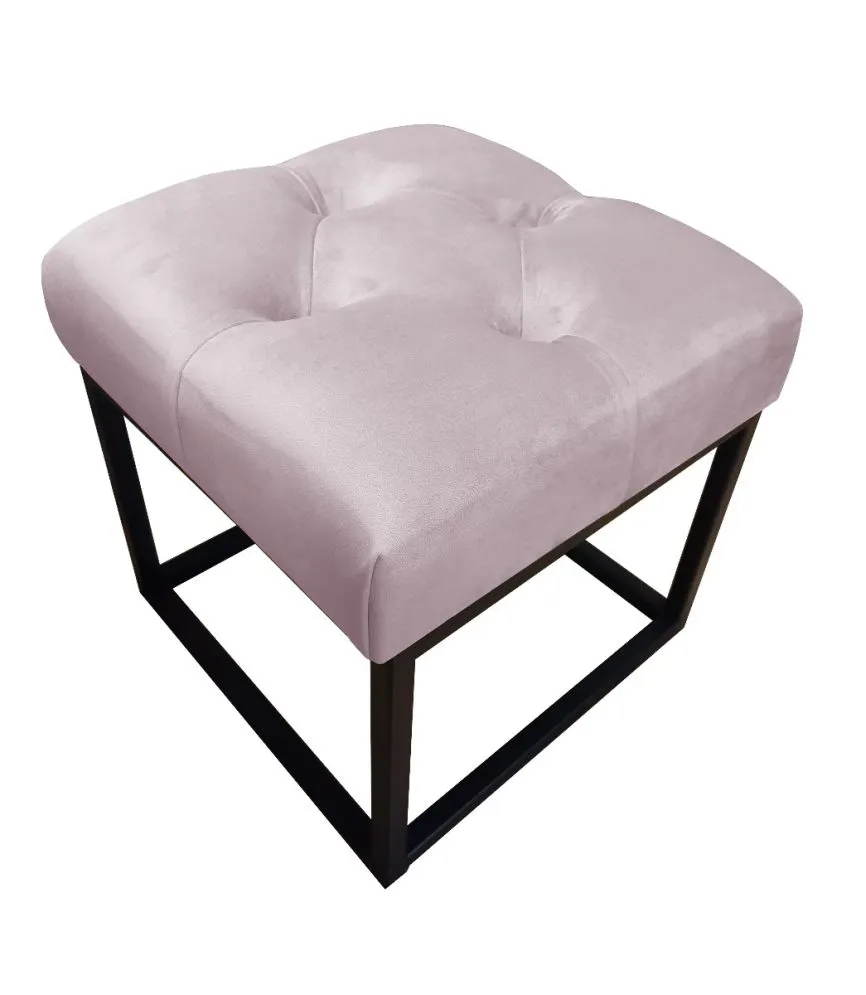 Pufa CHARLIE MG VELVET jasnoróżowa na metalowych nogach | MIRAT. w stylu GLAMOUR, LOFT kolekcja