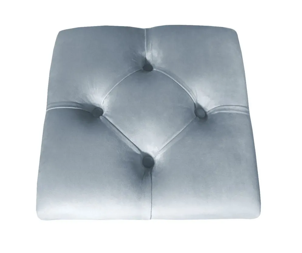 Pufa CHARLIE BL VELVET szara na metalowych nogach | MIRAT. w stylu GLAMOUR, LOFT kolekcja