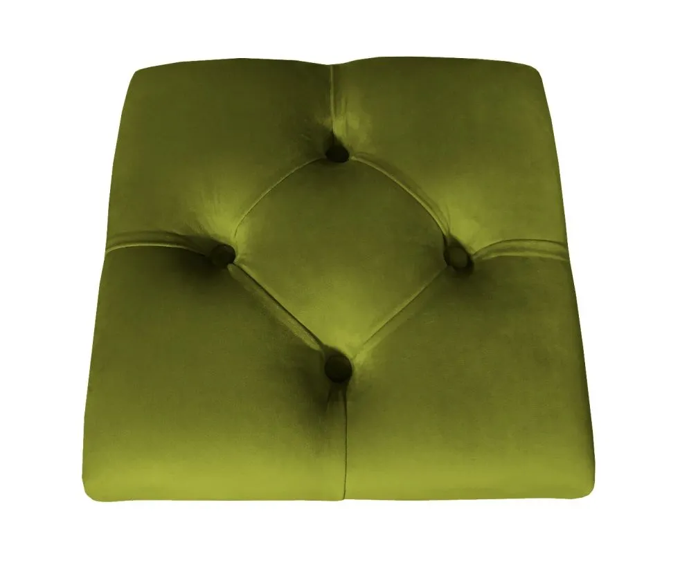 Pufa CHARLIE BL VELVET oliwkowa na metalowych nogach | MIRAT. w stylu GLAMOUR, LOFT kolekcja