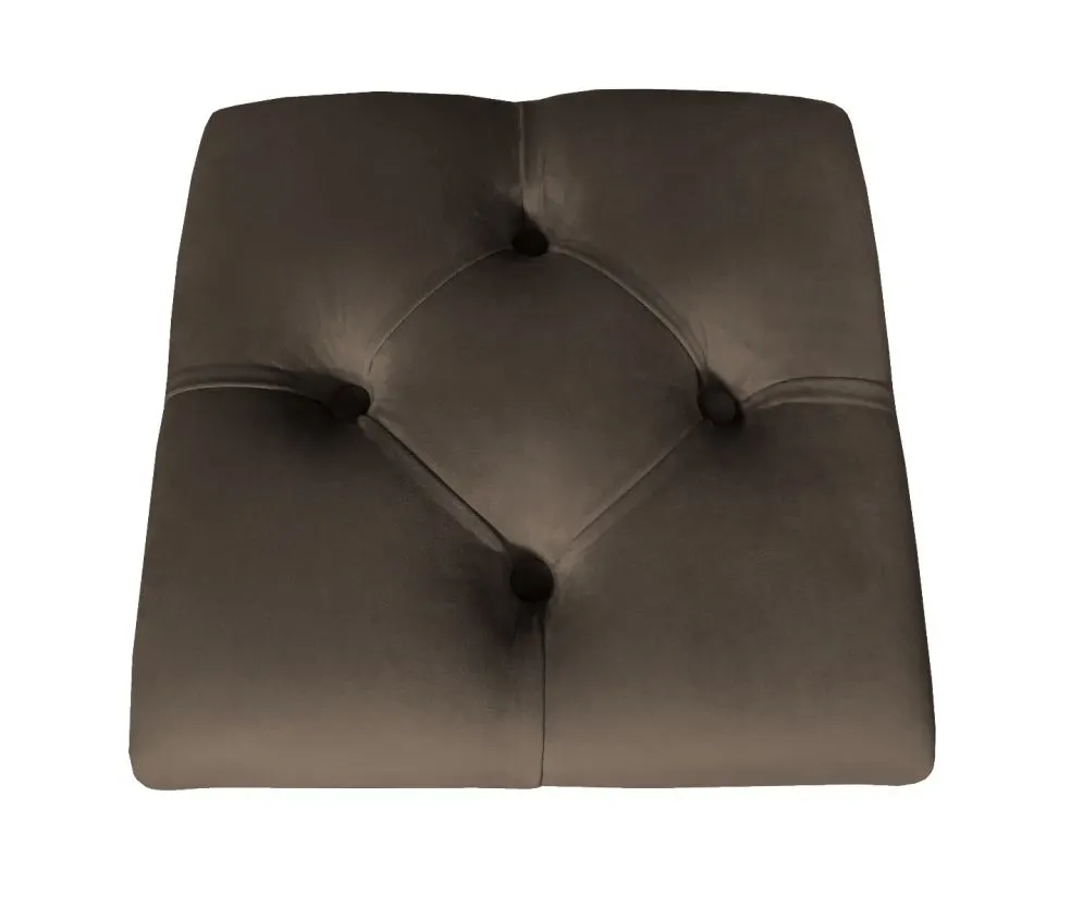 Pufa CHARLIE MG VELVET brązowa na metalowych nogach | MIRAT. w stylu GLAMOUR, LOFT kolekcja