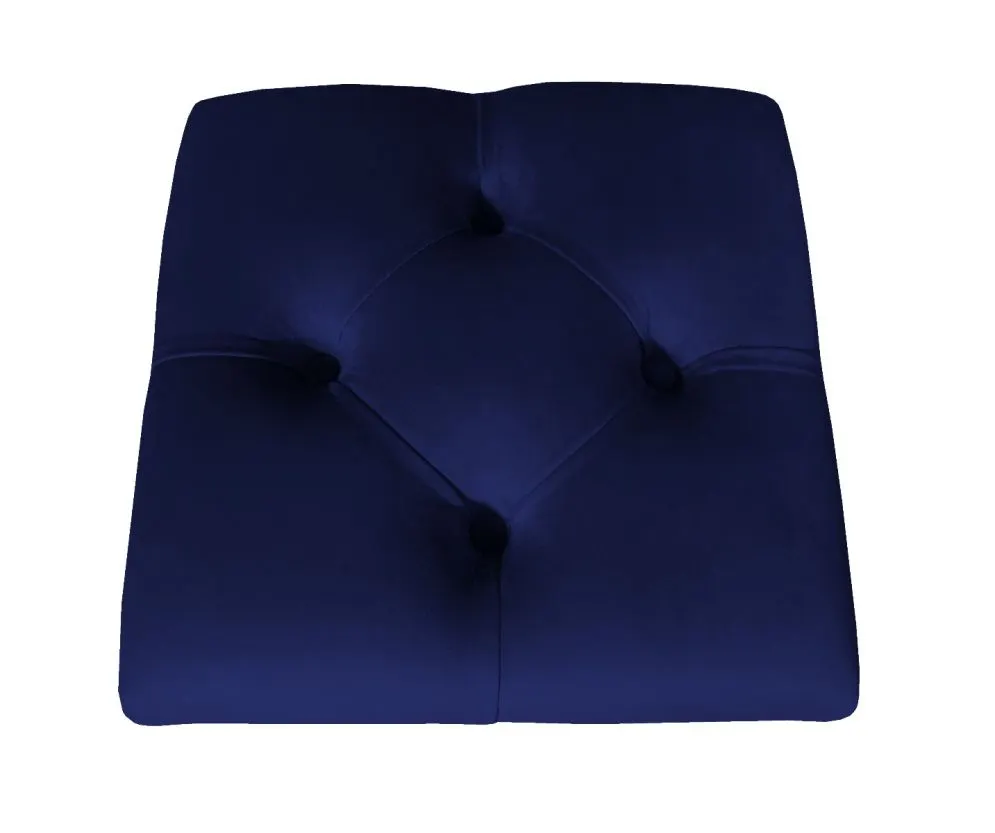 Pufa CHARLIE MG VELVET granatowa pikowana na metalowych nogach | MIRAT. w stylu GLAMOUR, LOFT kolekcja