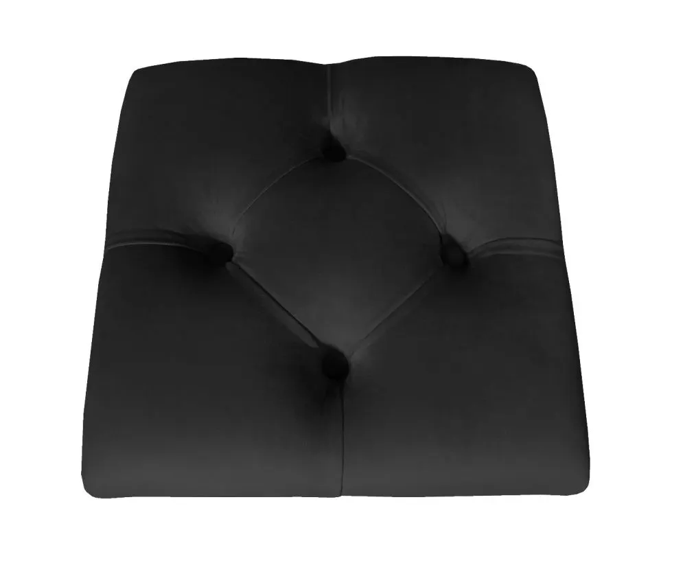 Pufa CHARLIE MG VELVET czarna designerska na metalowych nogach | MIRAT. w stylu GLAMOUR, LOFT kolekcja