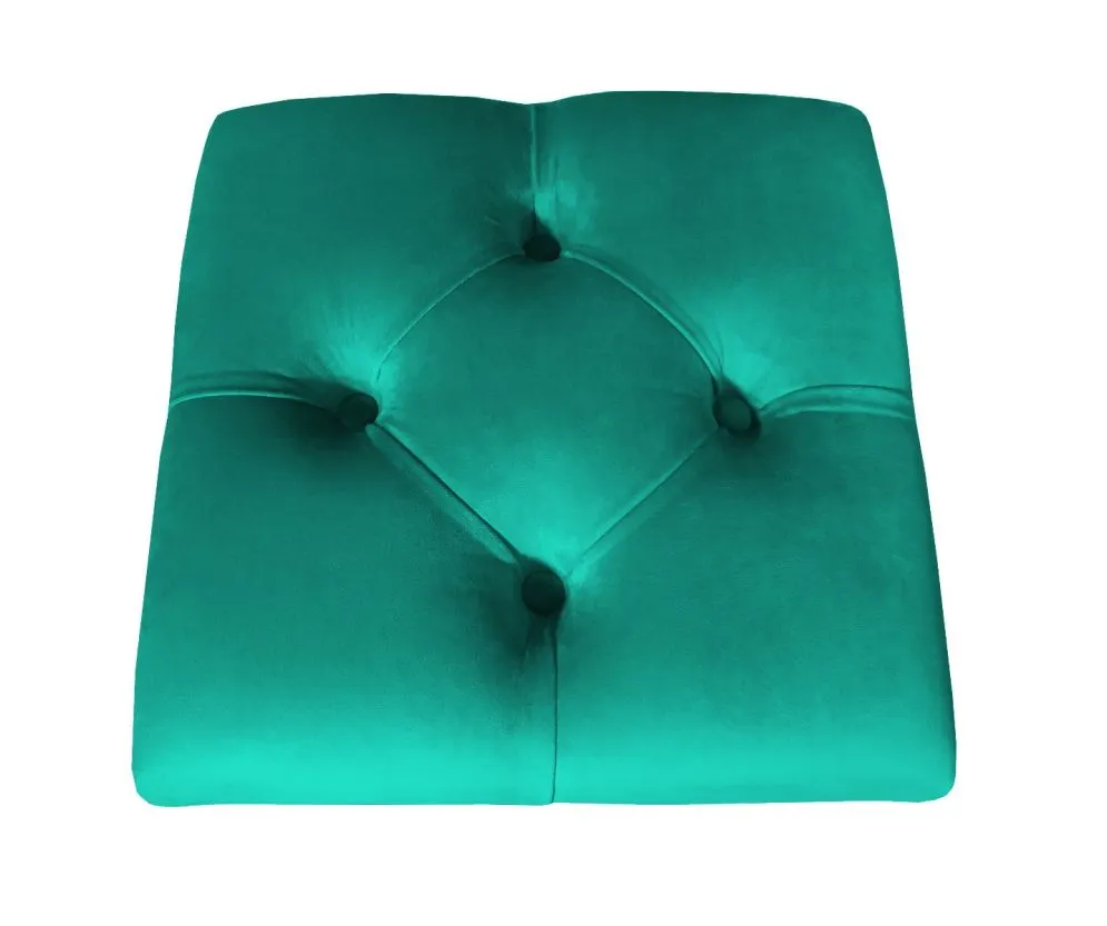 Pufa CHARLIE MG VELVET morska na metalowych nogach | MIRAT. w stylu GLAMOUR, LOFT kolekcja