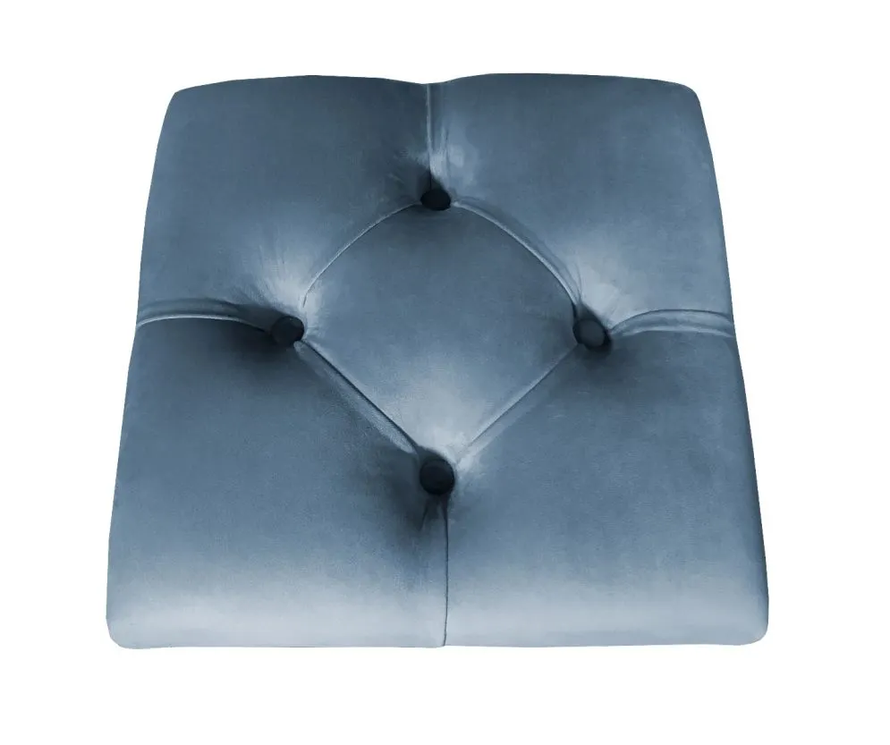 Pufa CHARLIE MG VELVET ciemnoniebieska pikowana na metalowych nogach | MIRAT. w stylu GLAMOUR, LOFT kolekcja