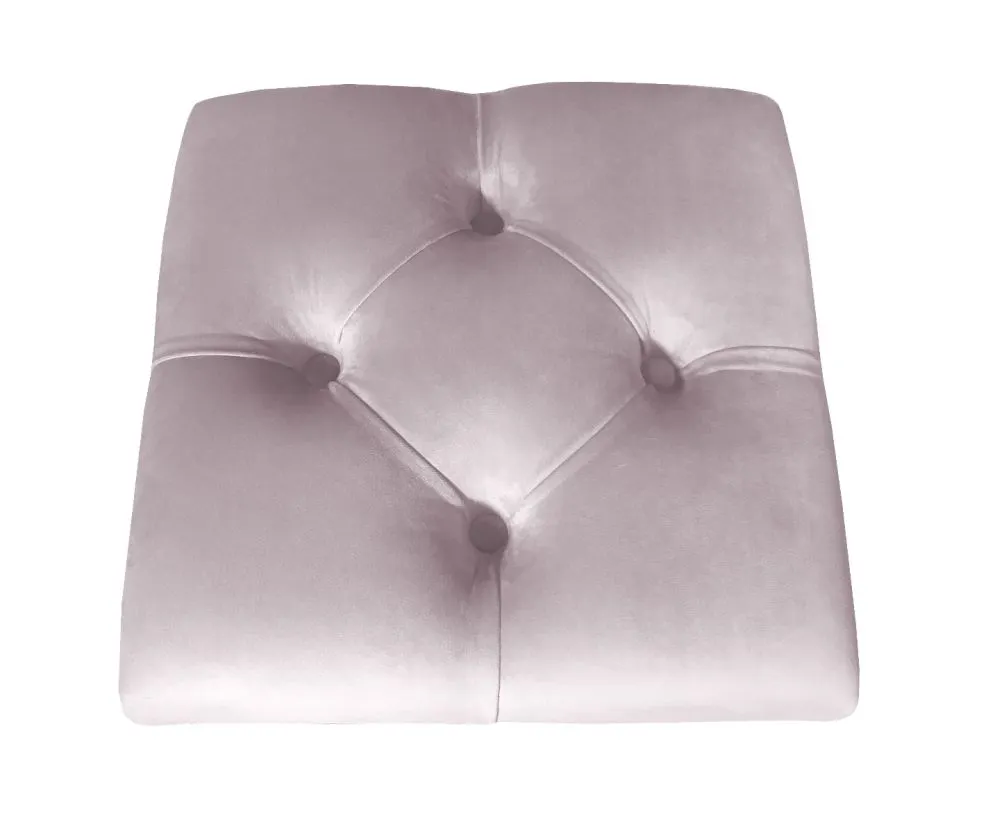 Pufa CHARLIE MG VELVET jasnoróżowa na metalowych nogach | MIRAT. w stylu GLAMOUR, LOFT kolekcja